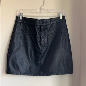 Faux Leather Mini Skirt- Silence + Noise